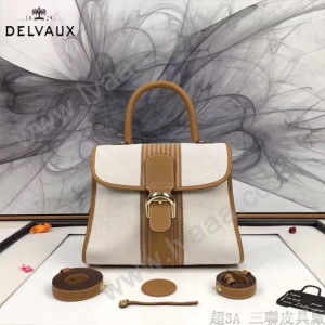 Delvaux-012 最新爆款純手工編織絲麻配原版牛皮豎款大號手提單肩包