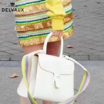 Delvaux-06 春夏專櫃定制款Brillant 彩虹系列白色原版牛皮手提單肩包