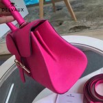 Delvaux-19 潮人必備新款brillant枚紅色原版牛皮豎款大號手提單肩包