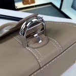 Delvaux-013 百搭新款手工車線brillan淺灰色原版TOGO皮豎款大號手袋