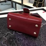 Delvaux-04-6 時尚復古brilliant 棗紅色原版BOX光面牛皮手提單肩包