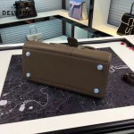 Delvaux-19-7 潮人必備新款brillant深灰色原版牛皮豎款大號手提單肩包
