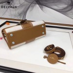 Delvaux-011 最新爆款純手工編織絲麻配原版牛皮橫款大號手提單肩包