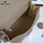 Delvaux-014 百搭新款手工車線brillan淺灰色原版TOGO皮橫款大號手袋