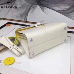 Delvaux-06 春夏專櫃定制款Brillant 彩虹系列白色原版牛皮手提單肩包