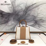 Delvaux-010 最新爆款純手工編織絲麻配原版牛皮小號手提單肩包