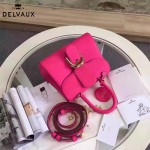Delvaux-017 人氣熱銷brillant枚紅色原版粒面牛皮手提單肩包