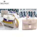 Delvaux-06-3 春夏專櫃定制款Brillant 彩虹系列白色原版鱷魚紋手提單肩包