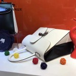 Delvaux-027 新款原版box皮系列白色槍扣手提包