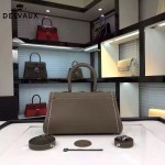 Delvaux-014-2 搭新款手工車線brillan深灰色原版TOGO皮橫款大號手袋