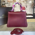 Delvaux-013-3 百搭新款手工車線brillan紅色原版TOGO皮豎款大號手袋