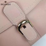 Delvaux-013-5 百搭新款手工車線brillan裸粉色原版TOGO皮豎款大號手袋