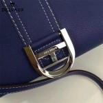 Delvaux-014-4 百搭新款手工車線brillan藍色原版TOGO皮橫款大號手袋