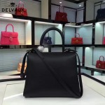 Delvaux-19-3 潮人必備新款brillant黑色原版牛皮豎款大號手提單肩包