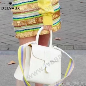 Delvaux-06 春夏專櫃定制款Brillant 彩虹系列白色原版牛皮手提單肩包