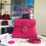 Delvaux-19 潮人必備新款brillant枚紅色原版牛皮豎款大號手提單肩包