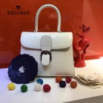 Delvaux-027 新款原版box皮系列白色槍扣手提包