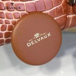 Delvaux-031-2 Sellier Brillant鱷魚紋牛皮 小羊皮內裏可調節肩帶原裝禮盒橫款手提單肩斜挎包