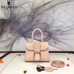 Delvaux-04 時尚復古brilliant 裸粉色原版BOX光面牛皮手提單肩包