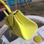 Delvaux-18-7 名媛必備brillant黃色原版粒面牛皮橫款大號手袋