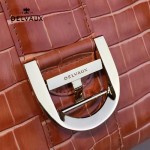 Delvaux-030-2 Sellier Brillant鱷魚紋牛皮 小羊皮內裏可調節肩帶原裝禮盒手提單肩斜挎包