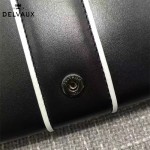 Delvaux-20-2 名媛必備Brillan Frence Box原單黑白配牛皮翻蓋長款錢包