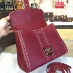 Delvaux-013-3 百搭新款手工車線brillan紅色原版TOGO皮豎款大號手袋