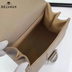 Delvaux-015 潮流百搭手工車線brillan淺灰色原版TOGO皮手提單肩包
