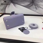 Delvaux-04-2 時尚復古brilliant 芋頭色原版BOX光面牛皮手提單肩包