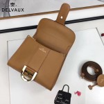 Delvaux-04-7 時尚復古brilliant 土黃色原版BOX光面牛皮手提單肩包