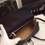 Delvaux-014-6 百搭新款手工車線brillan黑色原版TOGO皮橫款大號手袋