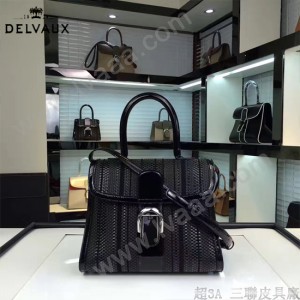 Delvaux-03-3 皇室御用手工編織原版胎牛皮配綿羊皮豎款大號手袋