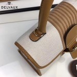 Delvaux-012 最新爆款純手工編織絲麻配原版牛皮豎款大號手提單肩包