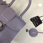 Delvaux-04-2 時尚復古brilliant 芋頭色原版BOX光面牛皮手提單肩包