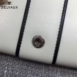 Delvaux-20 名媛必備Brillan Frence Box原單黑白配牛皮翻蓋長款錢包