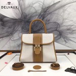 Delvaux-012 最新爆款純手工編織絲麻配原版牛皮豎款大號手提單肩包