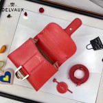 Delvaux-04-3 時尚復古brilliant 西瓜紅原版BOX光面牛皮手提單肩包
