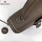 Delvaux-013-2 百搭新款手工車線brillan深灰色原版TOGO皮豎款大號手袋