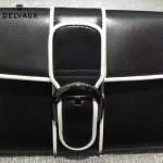 Delvaux-20-2 名媛必備Brillan Frence Box原單黑白配牛皮翻蓋長款錢包