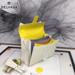 Delvaux-06 春夏專櫃定制款Brillant 彩虹系列白色原版牛皮手提單肩包