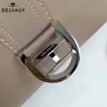 Delvaux-013 百搭新款手工車線brillan淺灰色原版TOGO皮豎款大號手袋