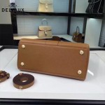 Delvaux-19-8 潮人必備新款brillant土黃色原版牛皮豎款大號手提單肩包