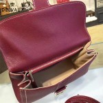 Delvaux-013-3 百搭新款手工車線brillan紅色原版TOGO皮豎款大號手袋