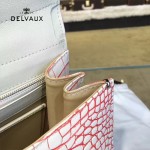 Delvaux-030-3 Sellier Brillant鱷魚紋牛皮 小羊皮內裏可調節肩帶原裝禮盒手提單肩斜挎包