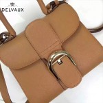 Delvaux-17-8 人氣熱銷brillant土黃色原版粒面牛皮手提單肩包