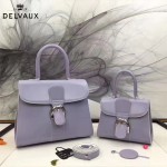 Delvaux-05-2 復古風brilliant 芋頭色原版BOX光面牛皮大號手提單肩包