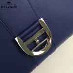 Delvaux-19-5 潮人必備新款brillant藍色原版牛皮豎款大號手提單肩包