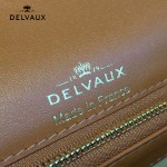 Delvaux-031-2 Sellier Brillant鱷魚紋牛皮 小羊皮內裏可調節肩帶原裝禮盒橫款手提單肩斜挎包