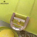 Delvaux-18-7 名媛必備brillant黃色原版粒面牛皮橫款大號手袋