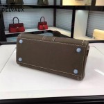 Delvaux-013-2 百搭新款手工車線brillan深灰色原版TOGO皮豎款大號手袋